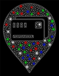 bright mesh network tickets map marker with flare vector image