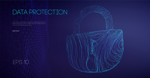 Data Security - Binary Lock Network vector image