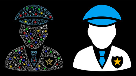 flare mesh wire frame sheriff icon with vector image