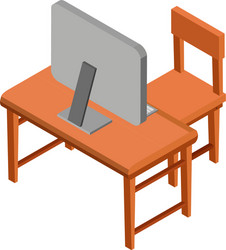 3d design for desk with computer on top vector image