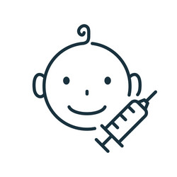 child vaccination line icon vaccine to kid vector