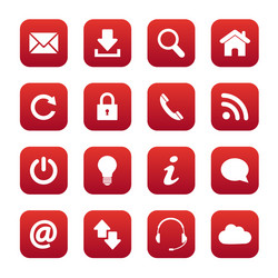 Red Web Button Set vector image