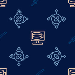 set line katana blockchain technology bitcoin vector image