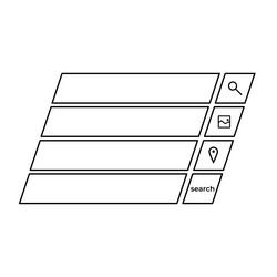 set of search flat design icons for graphic user vector image
