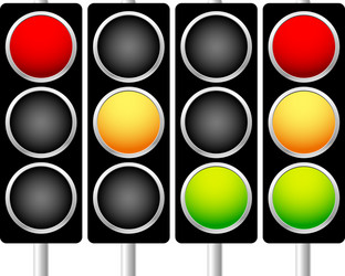 Traffic light signal semaphore or control lights vector