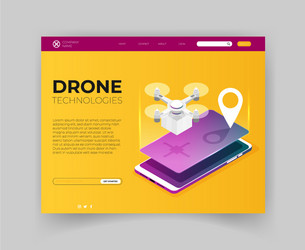 design for landing page with image quadcopter vector image