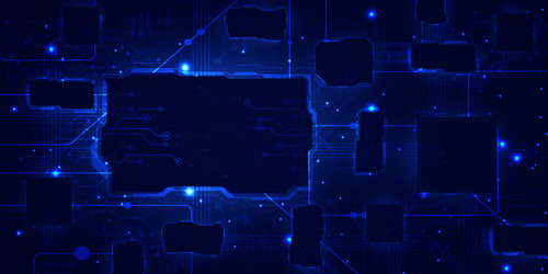 digital technology cpu processor chip blue tech vector image