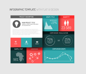 flat user interface ui infographic template vector image