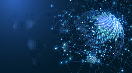 global network connection concept big data vector image