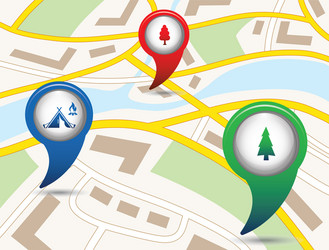 set of tourism service map pointers vector image