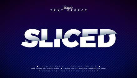 sliced 3d text effect design editable and scalable vector image