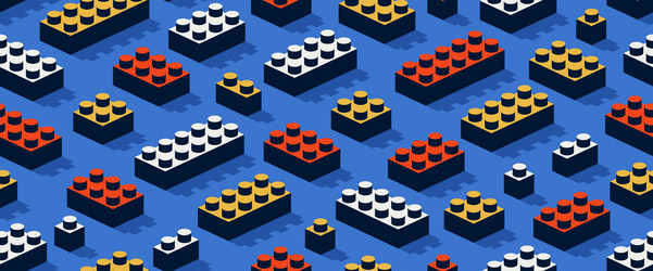 toy constructor seamless pattern isometric vector image