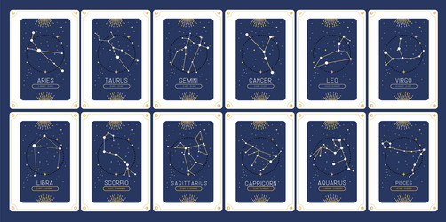Zodiac Constellation Magic Cards Vector Image
