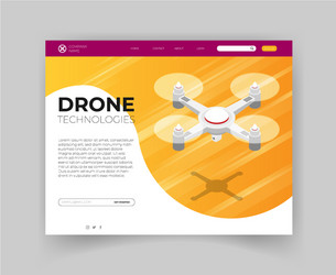 design for landing page with image quadcopter vector image