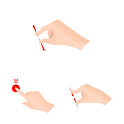 design of touchscreen and hand symbol set vector image