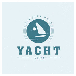 flat yacht club regatta logo design sailing boat vector