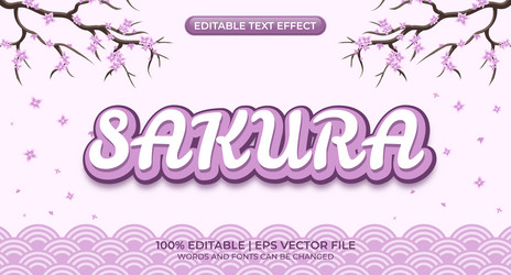 sakura - editable text effect font style vector image