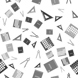 set triangular ruler notebook calendar vector image