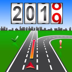 2019 new year replacement of navigation way vector image