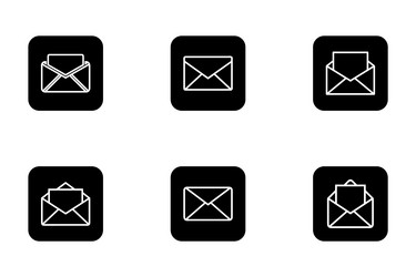 art style envelope icon bundle set design vector image