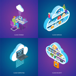 Minimal set of cloud system augmented reality Vector Image