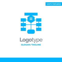 flowchart flow chart data database blue business vector image