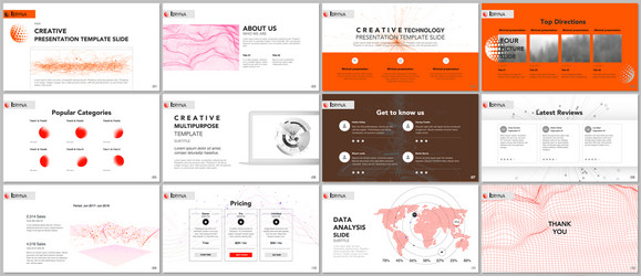 minimal presentation templates tech elements vector image