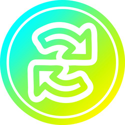recycling arrow circular in cold gradient spectrum vector image