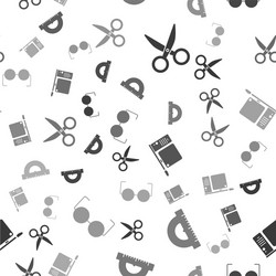 set scissors protractor grid for measuring vector image