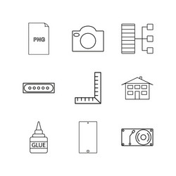 web linear icon set simple outline icons vector image