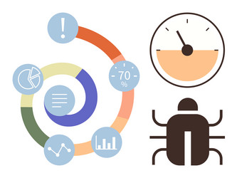data analysis bug tracking and performance Vector Image