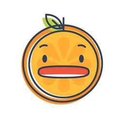 emoji - shock orange smile isolated vector