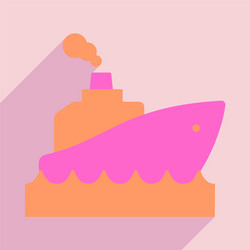 flat with shadow icon and mobile application boat vector image