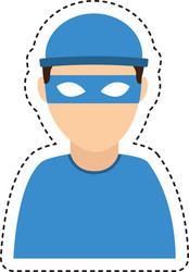 Hacker avatar character isolated icon vector