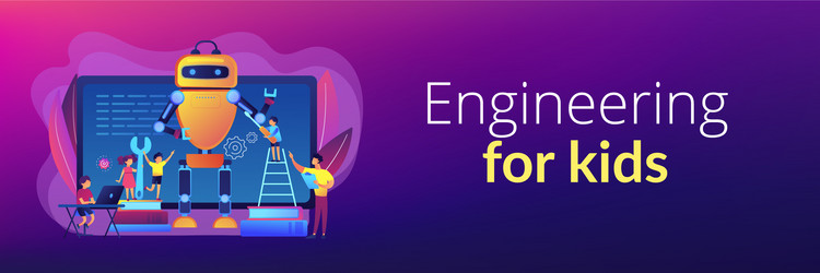 Kids Robotics & Coding Banner vector image