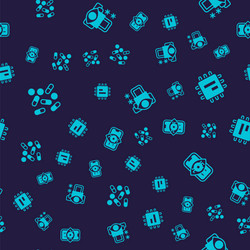 set medical pill biohacking processor cpu cyber vector image