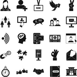 talk icons set simple style vector image