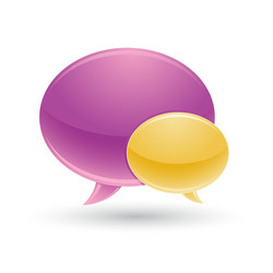 violet and yellow chat icon with white background vector