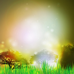 Abstract background with grass and silhouettes vector