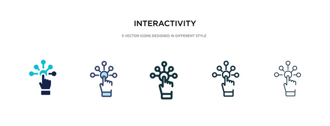 interactivity icon in different style two vector image
