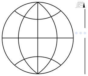 minimalist grid globe with calendar and navigation vector image