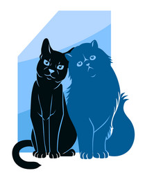 Two abstract cats vector