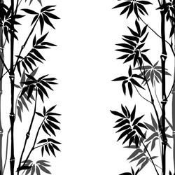 Bamboo seamless vertical pattern vector