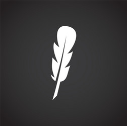 feather icon on background for graphic and web vector image