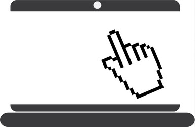 laptop computer with mouse pointer vector image