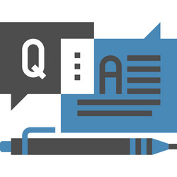 questions and answers flat web icon concept vector image