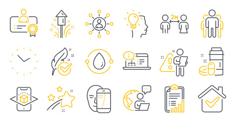 Set science icons such as checklist augmented vector