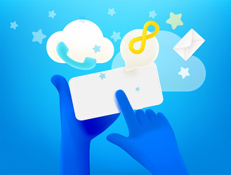 Using modern smartphone hands holding Royalty Free Vector