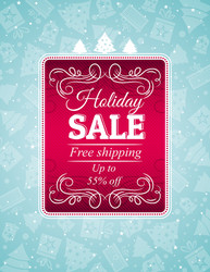 christmas background and label with sale offer vector