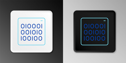 line binary code icon isolated on grey background vector image